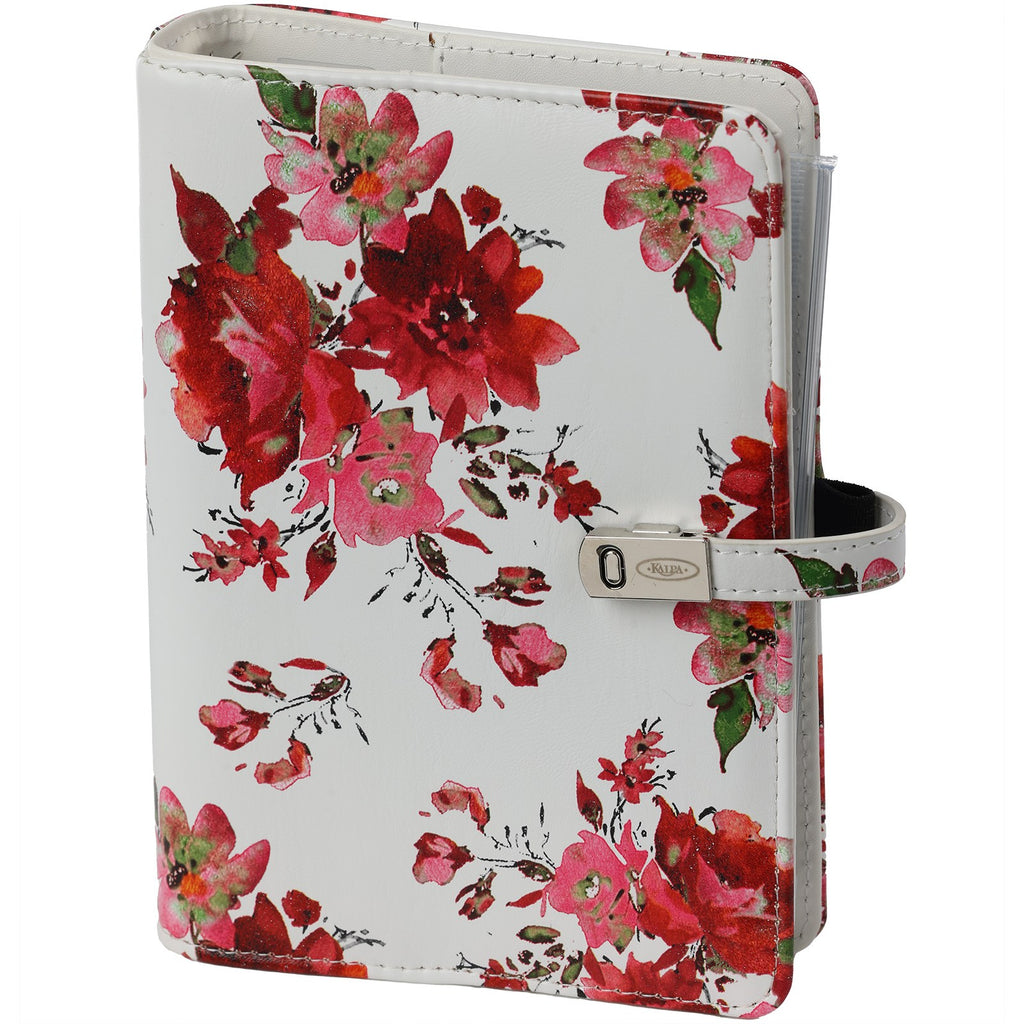 Cover Image of  Personal Organizer Ring Binder Red Flowers