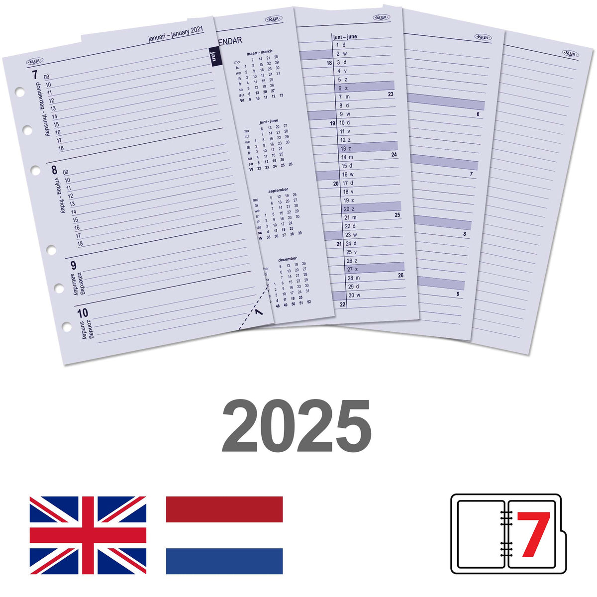 A5 Agenda Navulling NL EN 2025 Kalpa.nl