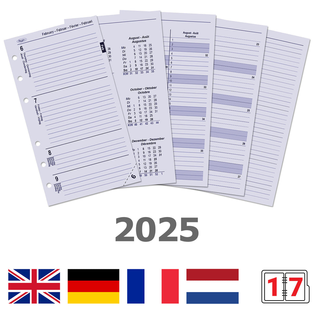 Personal Agenda Insert Paper EN DE FR NL 2025