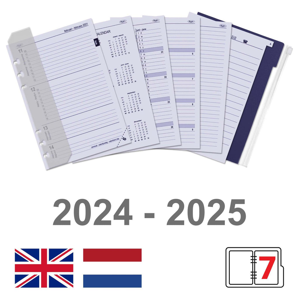 A5 6 Ring Agenda Organizer Vulling NL EN 2024 2025