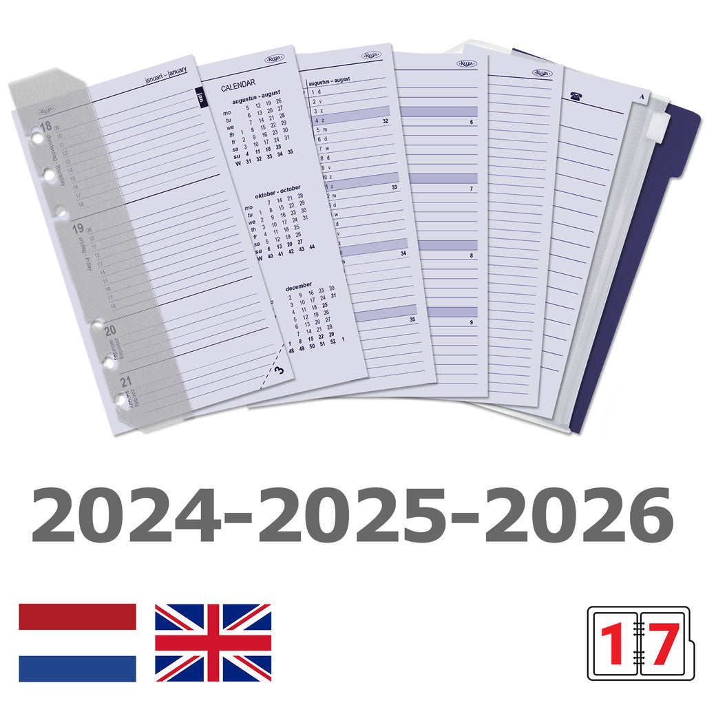 Personal Planner Organizer Refills Weekly Complete Set NL EN DE FR 2024 2025 2026