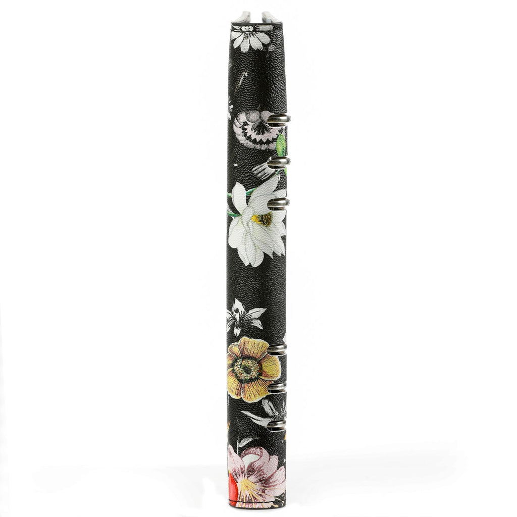Top Notch Refillable A5 Ring Binder Organizer Sea of Flowers Black
