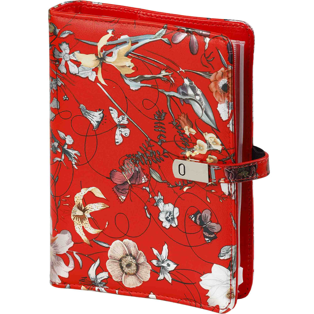 Classy  Refillable Personal Planner Agenda Sea of Flowers Red