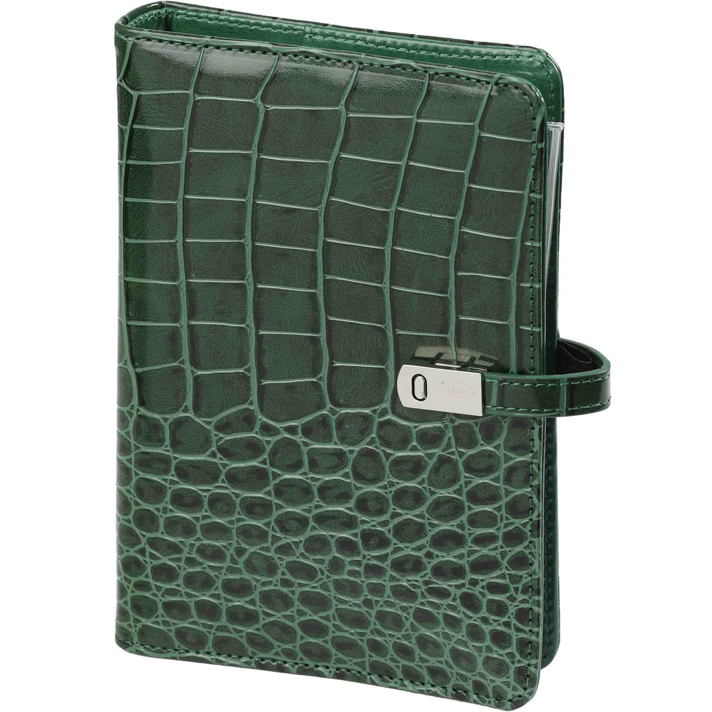 Top Quality  Refillable Personal Planner Croco Forest Green