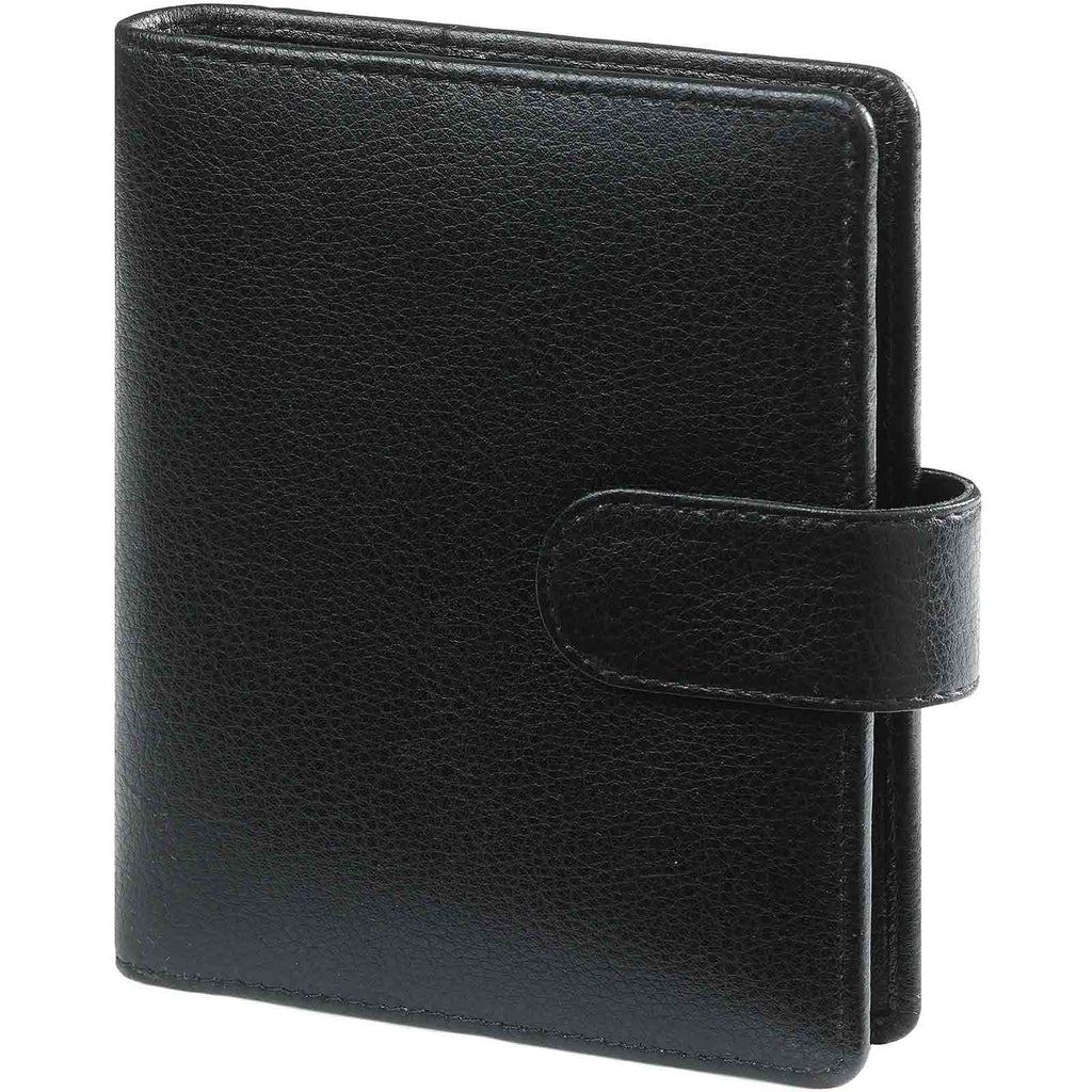 StylishRefillable Pocket Planner Organizer Black Leather