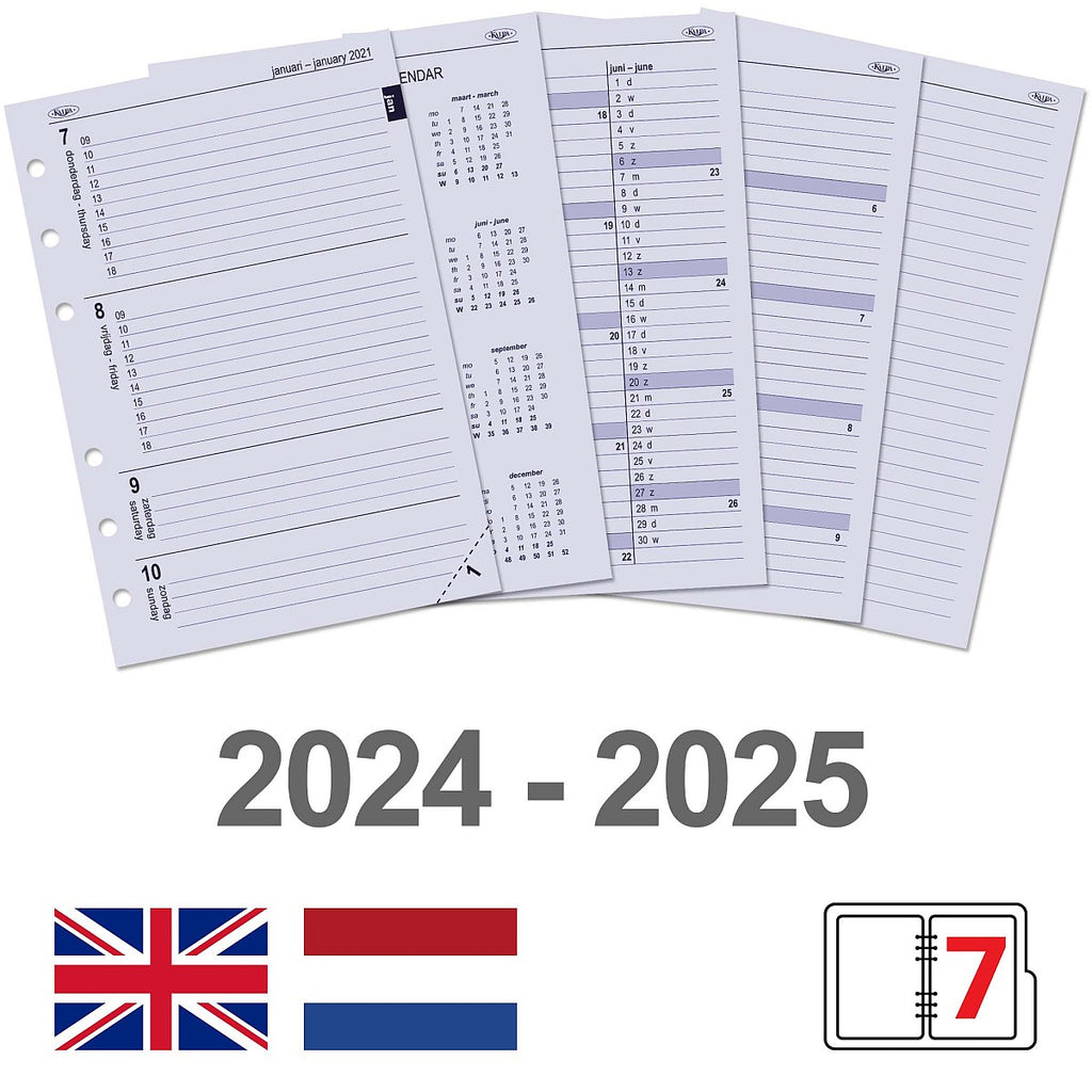 A5 6 ring binder inserts 2024 25