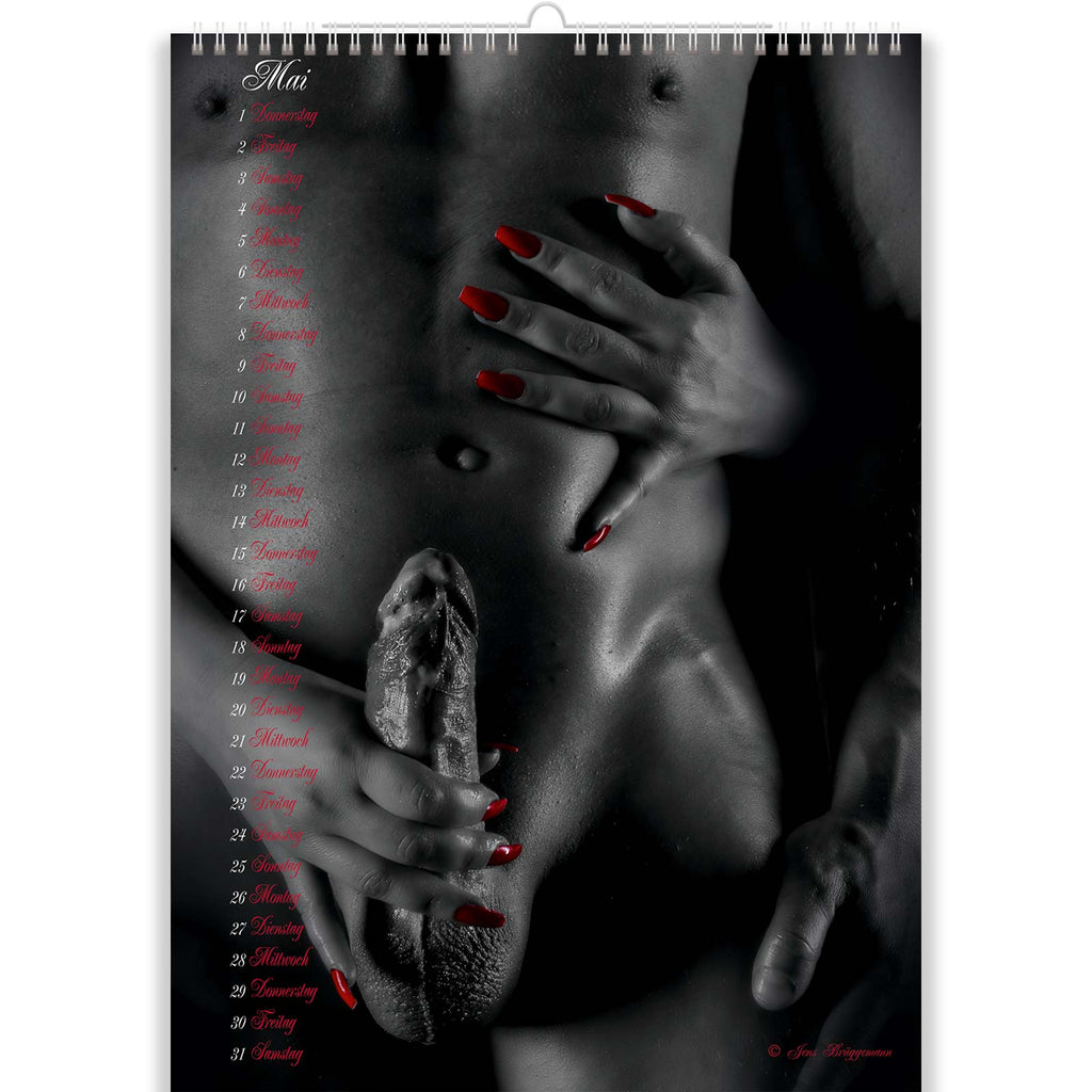 Man Enjoys the Handjob of the Sexy Woman in Adult Sex Calendar
