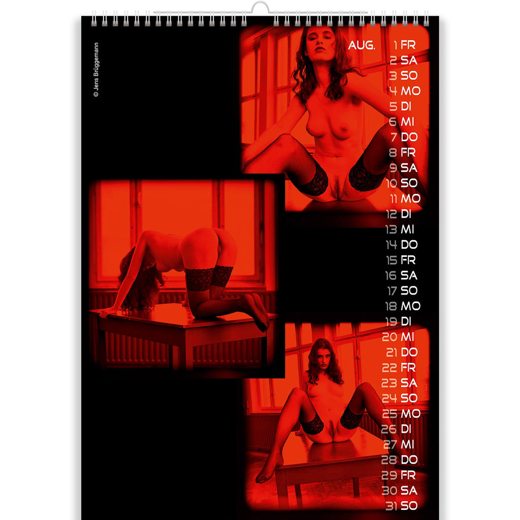 Young Whore Shows Her Cunt Over a DEsk in Mini Nude Calendar