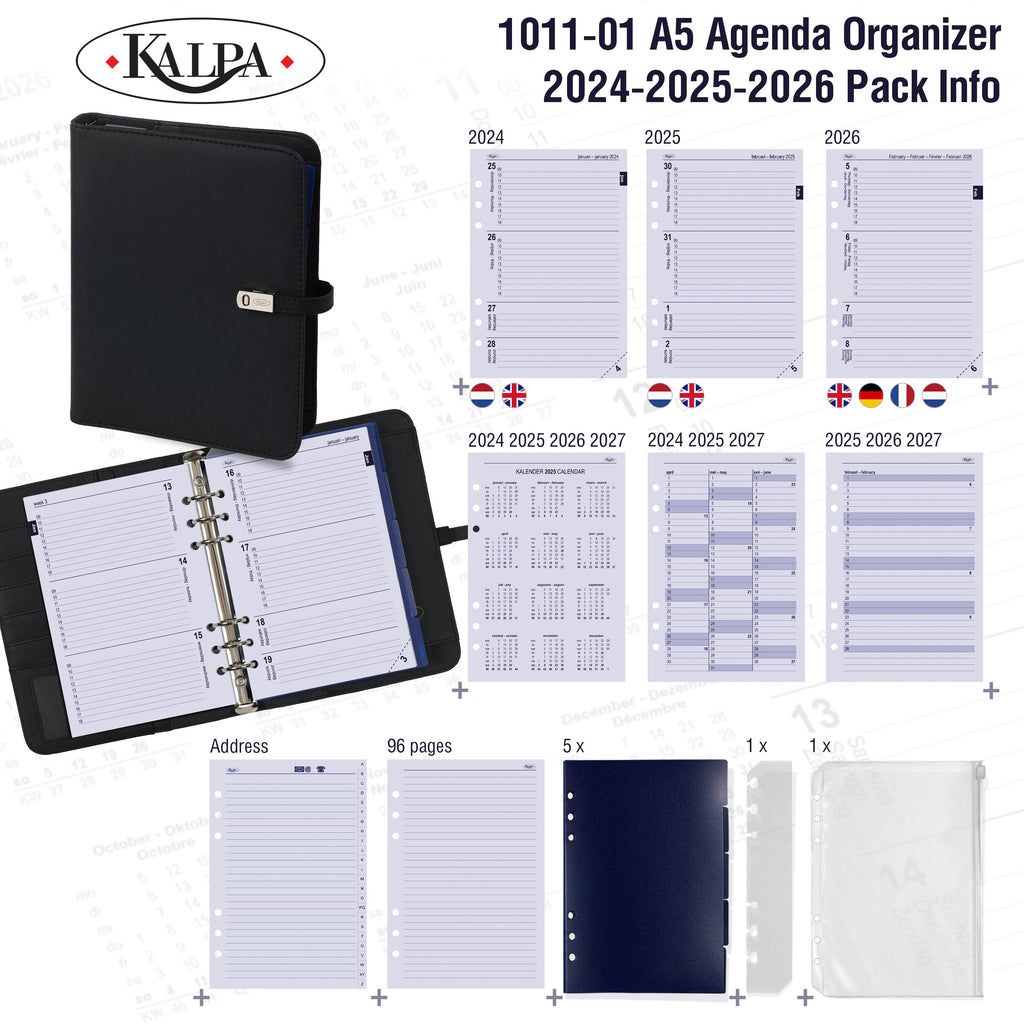 A5 Ring Planner with 2024 2025 2026 Pack Info