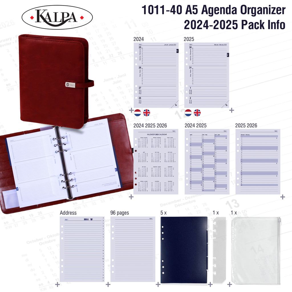 A5 Agenda Organizer with 2024 2025 Pack Info