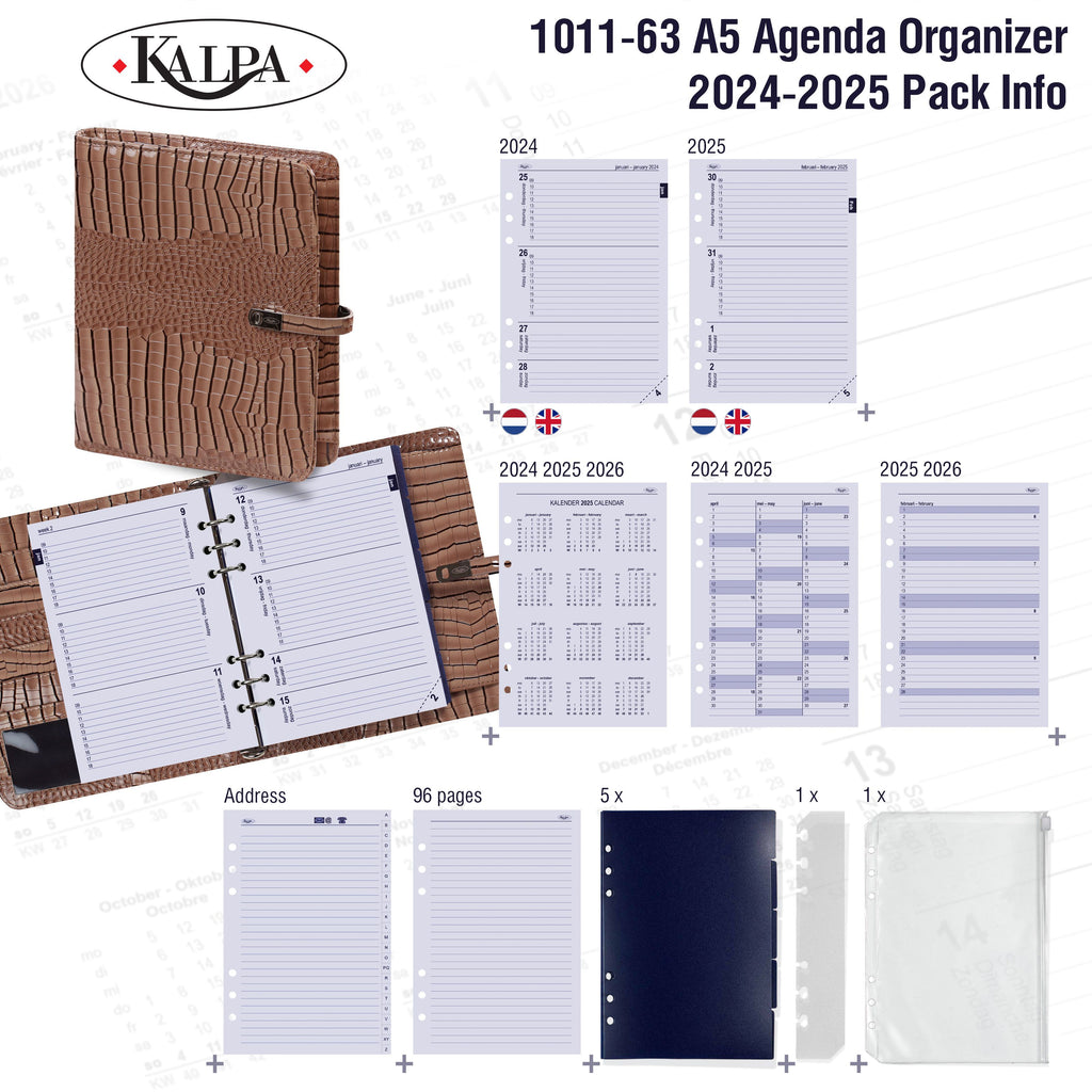 A5 Agenda with 2024 2025 Pack Info