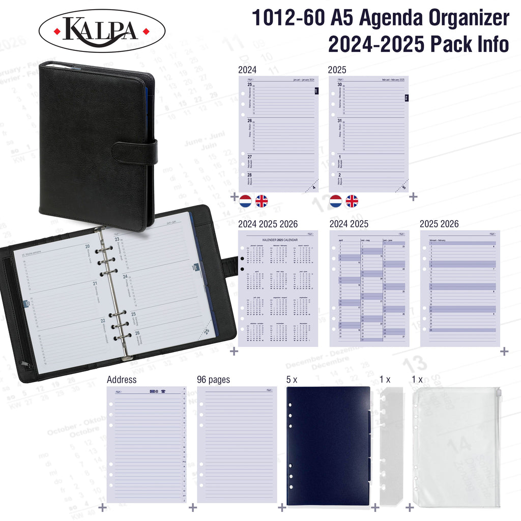 A5 Personal Ring Planner mit 2024 2025 Pack Info
