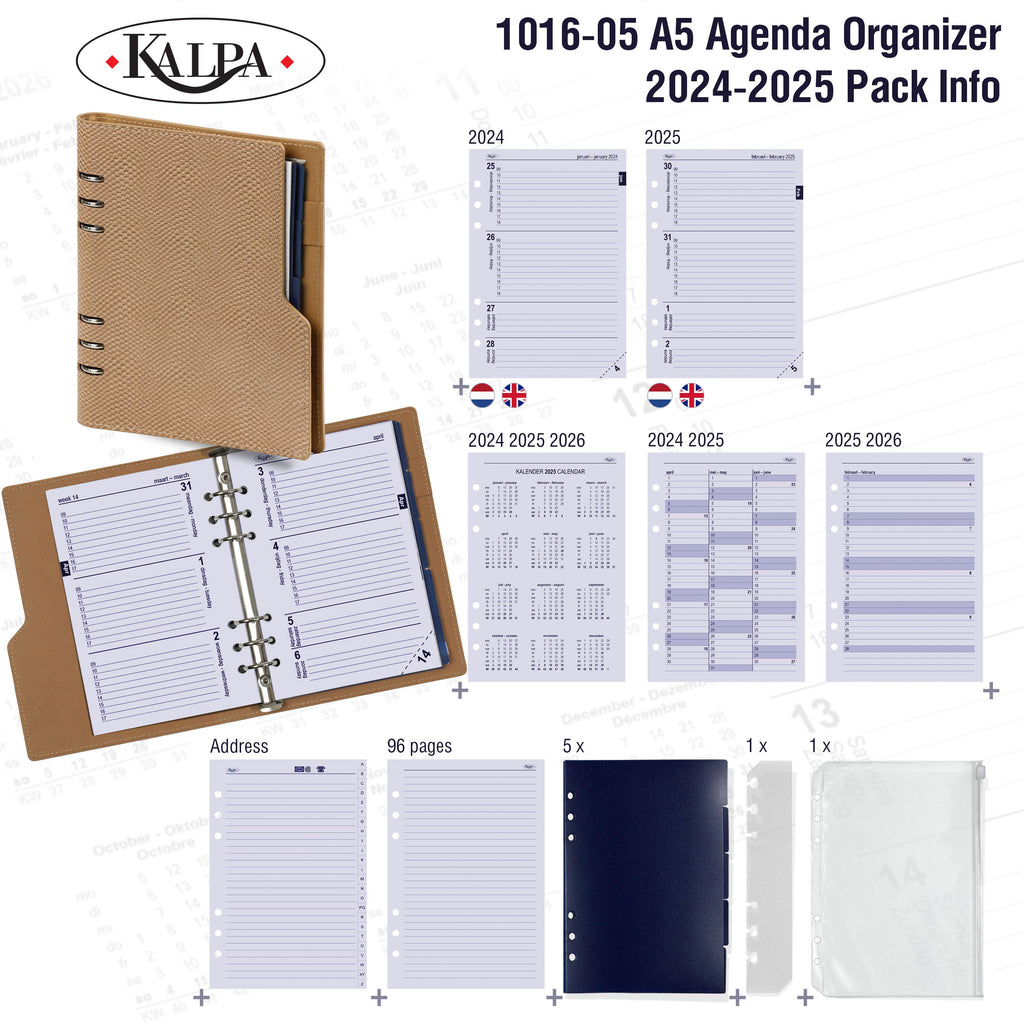 A5 Ring Binder Agenda with 2024 2025 Pack Info