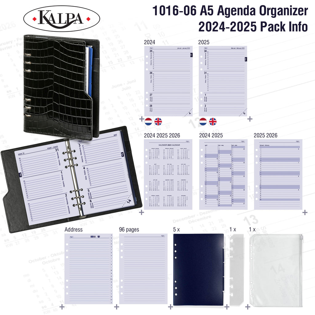 Refillable A5 Planner Agenda with 2024 2025 Pack Info