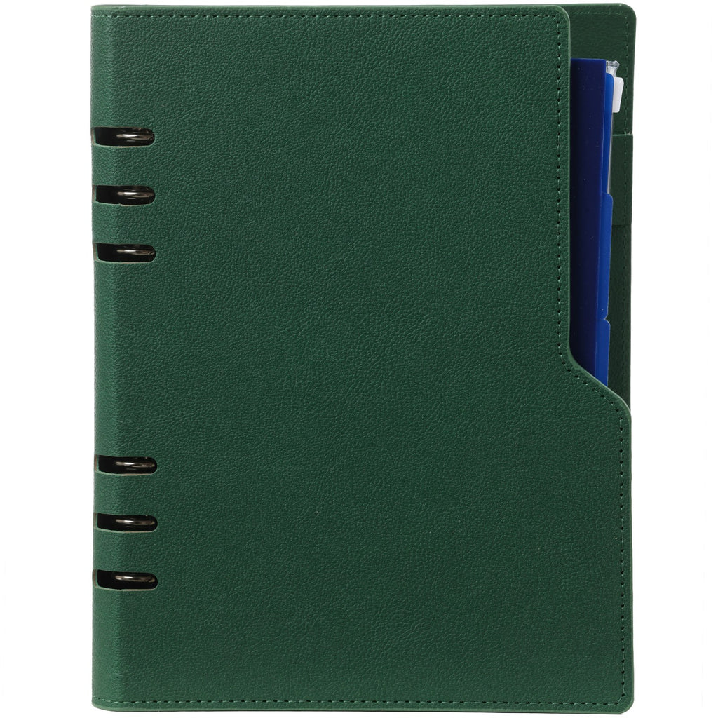 Front View of A5 Refillable 6 Ring Planner Green