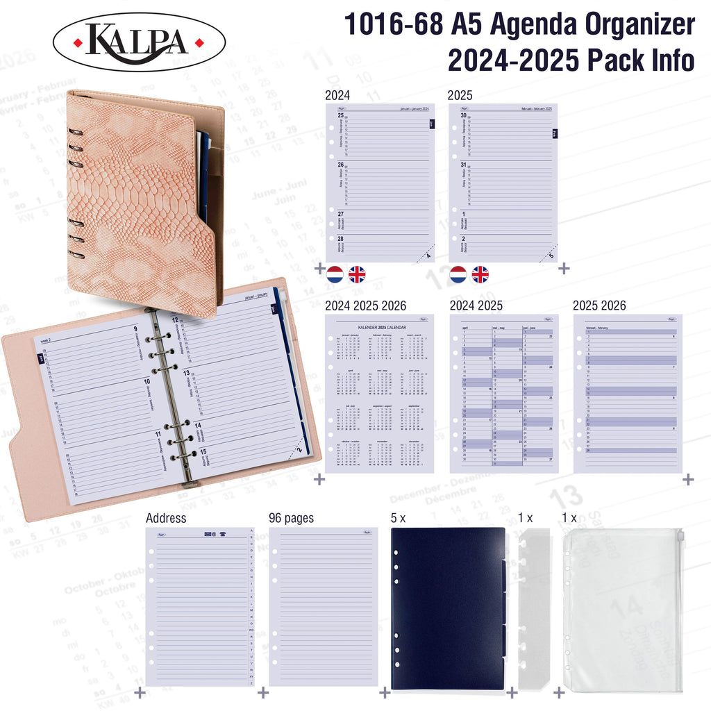 Clipbook A5 Planner Binder with 2024 2025 Pack Info