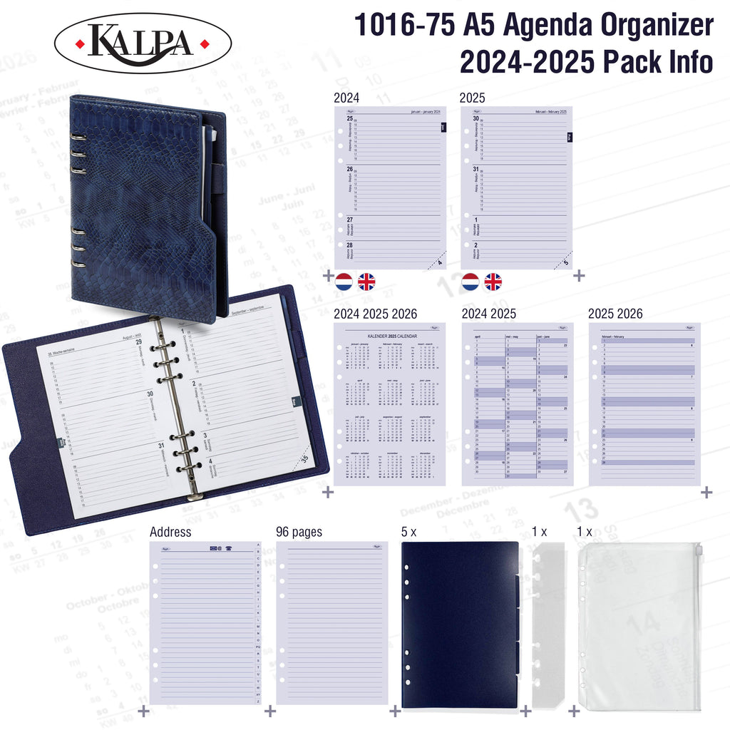 Clipbook A5 Ring Binder Planner with 2024 2025 Pack Info