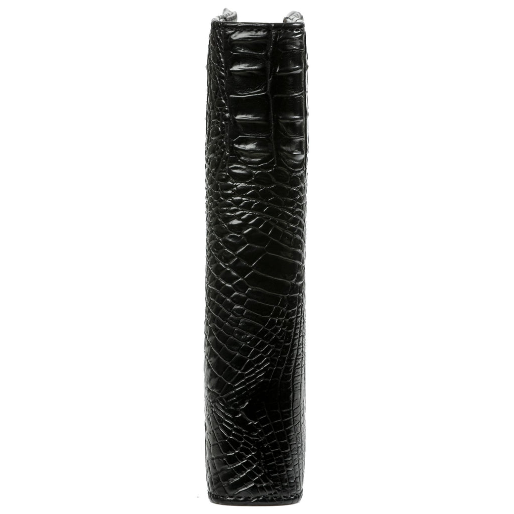 Side View of Refillable Personal Ring Binder Planner Croco Black