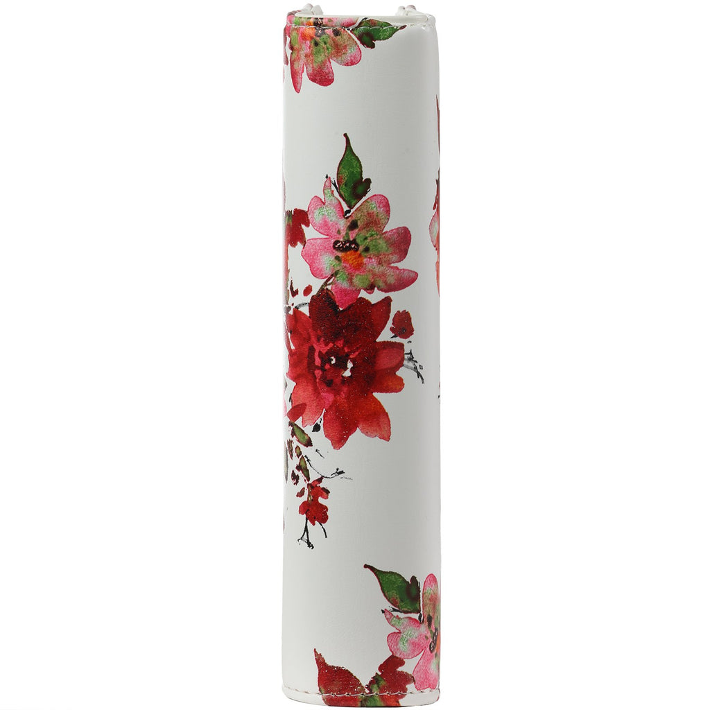 Side View of Personal Organizer Ring Binder Red Flowers