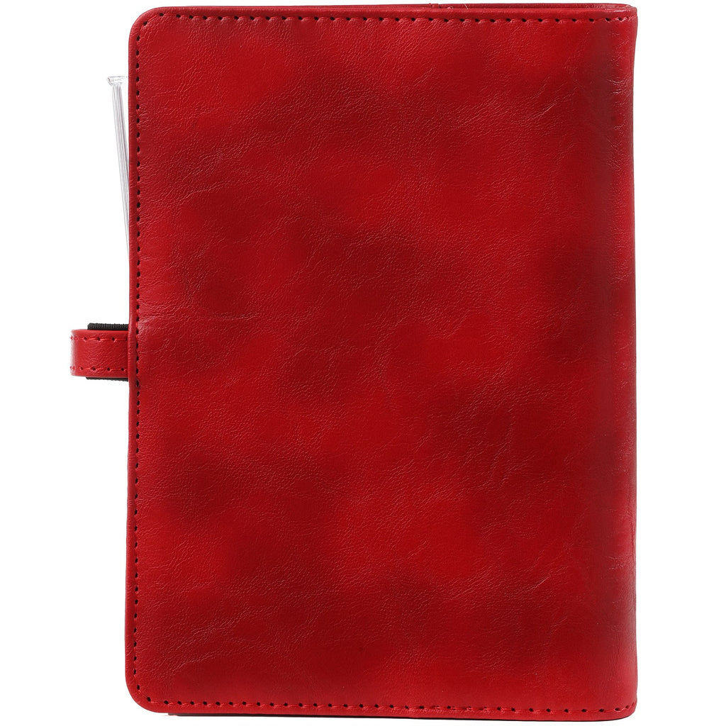 Back View of Personal 6 Ring Binder Red