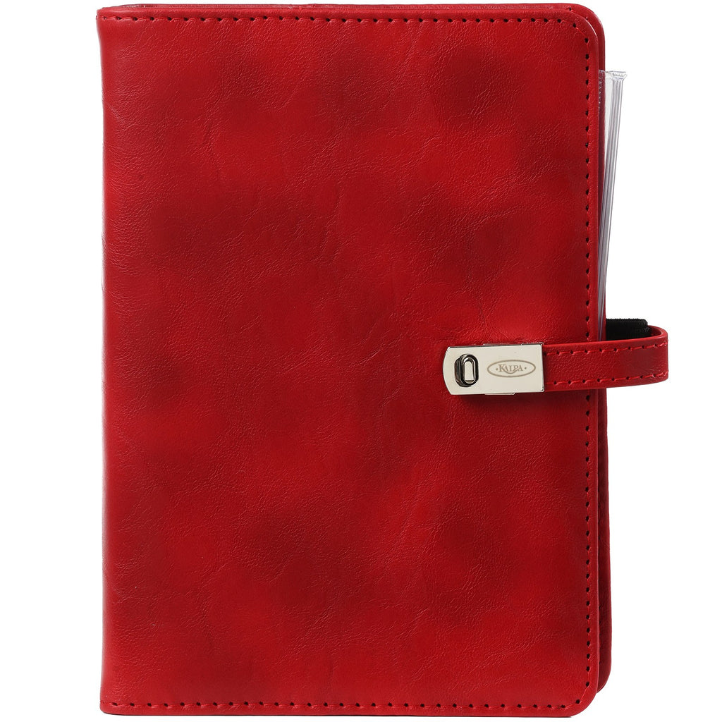 Front View of Personal 6 Ring Binder Red