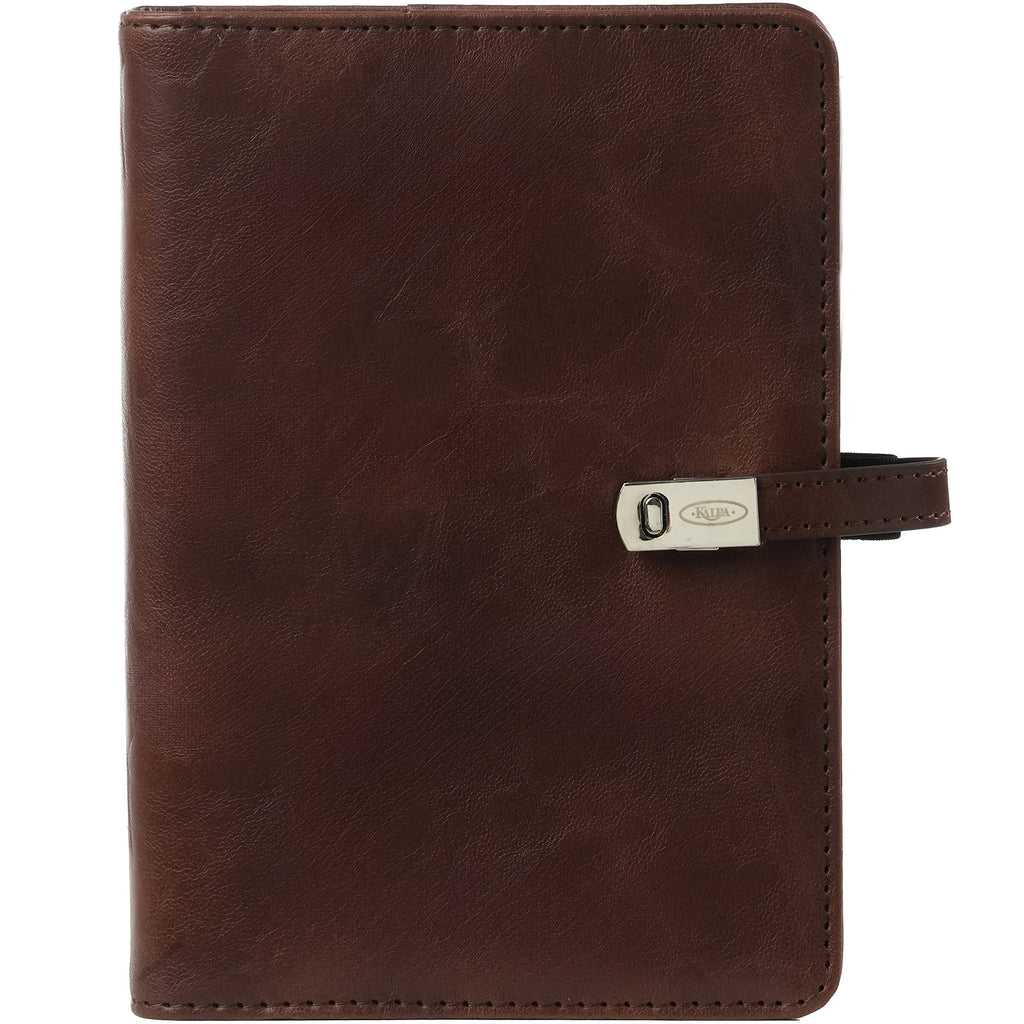 Personal 6 Ring Planner Chestnut Brown Front View