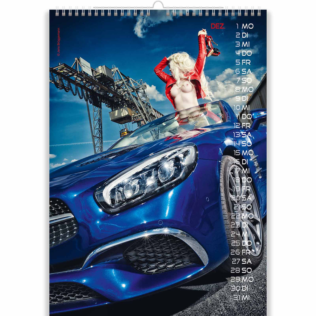 Hot Blonde in Sexy Car Calendar