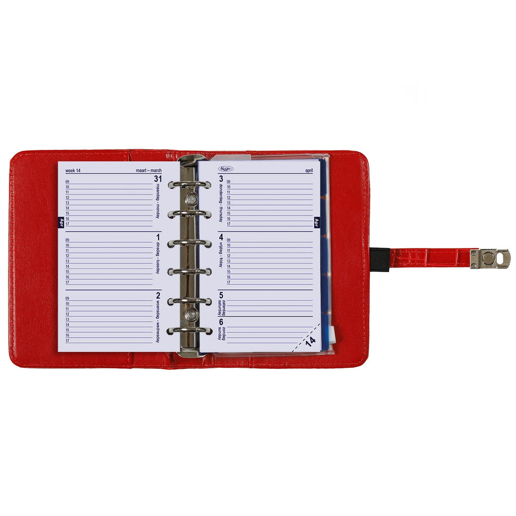 Kalpa Refillable Pocket Ring Binder Planner Organizer Croco Red