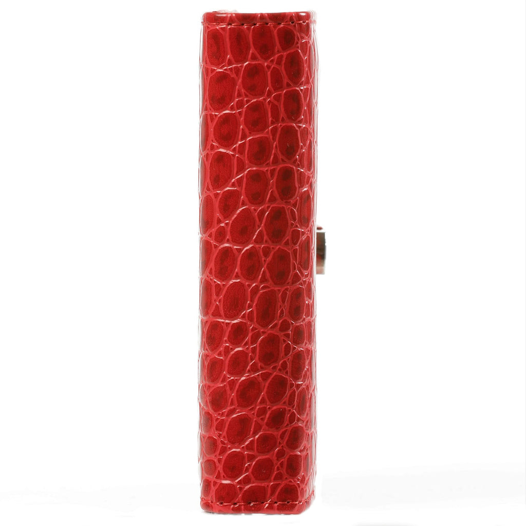 Side View of the Refillable Pocket Ring Binder Planner Organizer Croco Red