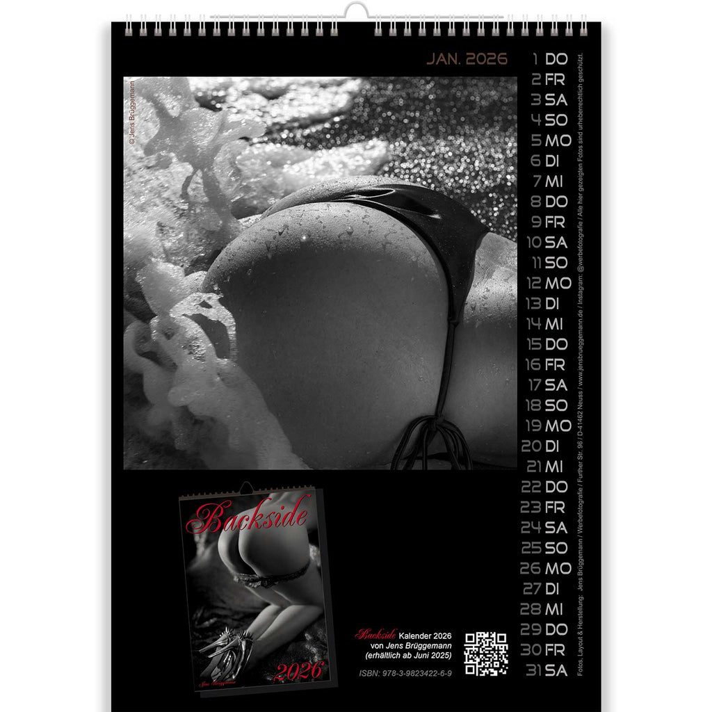 Nude Babe Calendar Back Cover