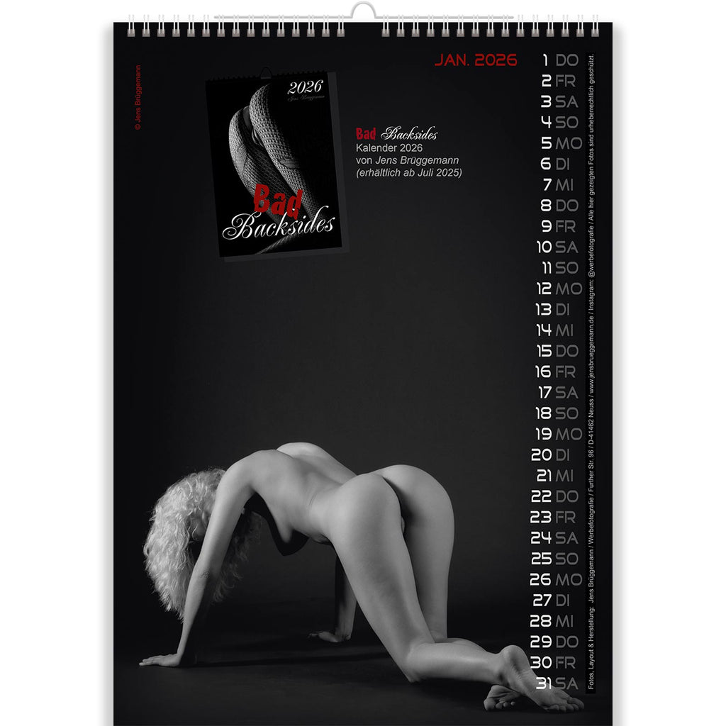 Sexy Ass Calendar Bad Backsides Back Cover