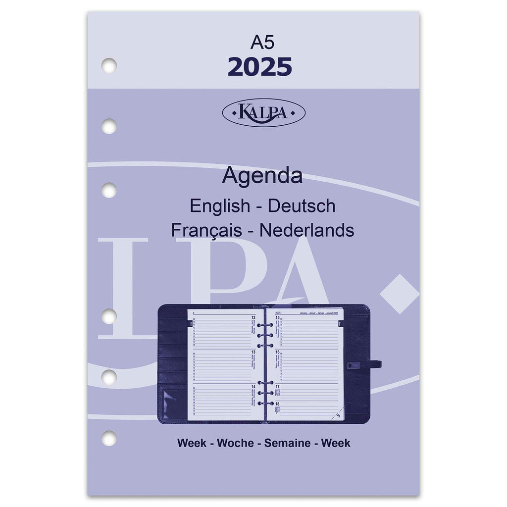 A5 Diary Inserts Weekly DE FR NL EN 2025 by Kalpa