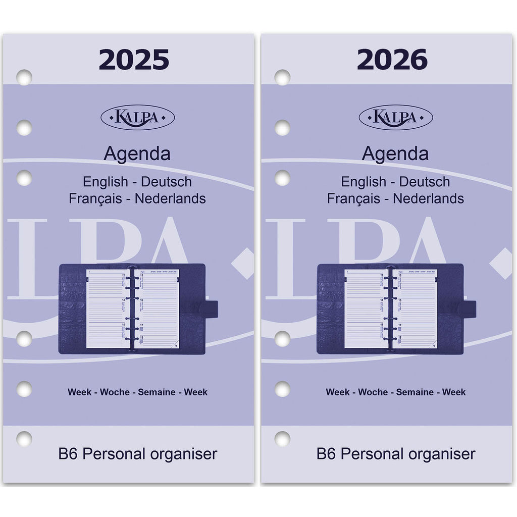 Buy Kalpa Personal Ring Binder Agenda Refills EN FR DE NL 2025 2026