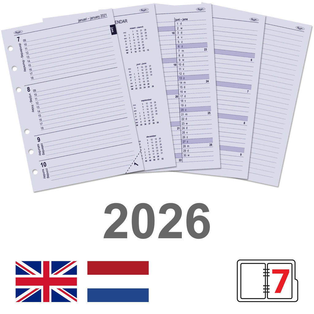 Personal Agenda Binder Refills Week NL EN 2026