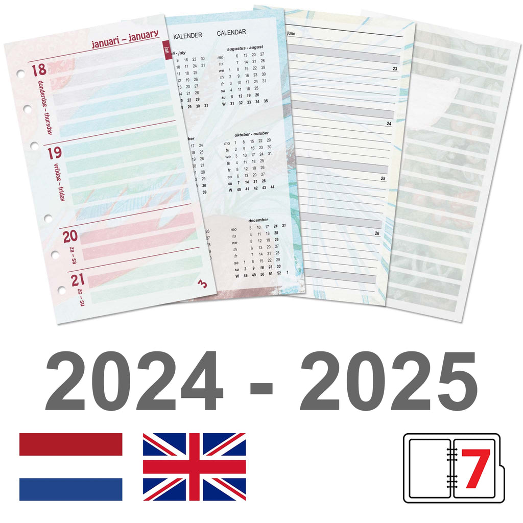 Personal 6 Ring Agenda Planner Refills NL EN 2024 2025