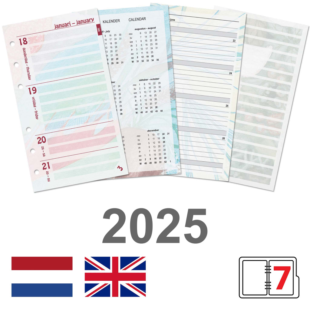 Personal Agenda Binder Inserts Week NL EN 2025