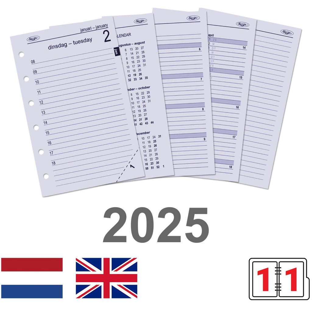 Pocket Diary Inserts Daily NL EN 2025