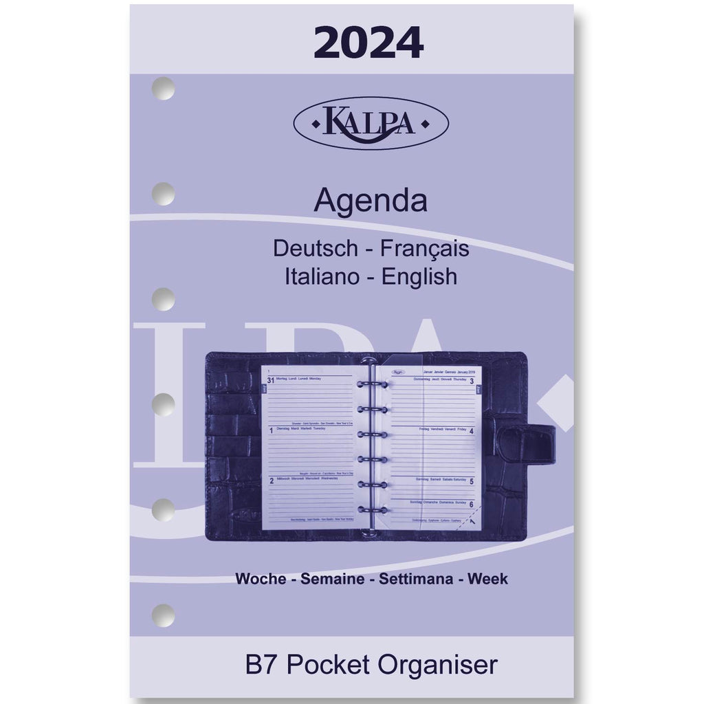 6335-24 Pocket 6 Ring Agenda Inleg Jaardoos NL FR DE IT 2024