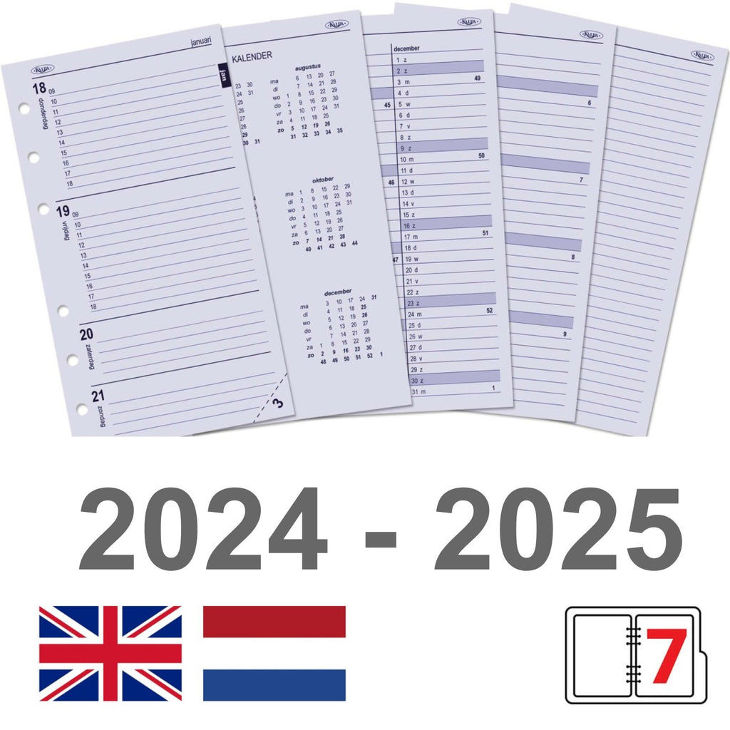 Mini Agenda Organizer Refills Week NL EN 2024 2025