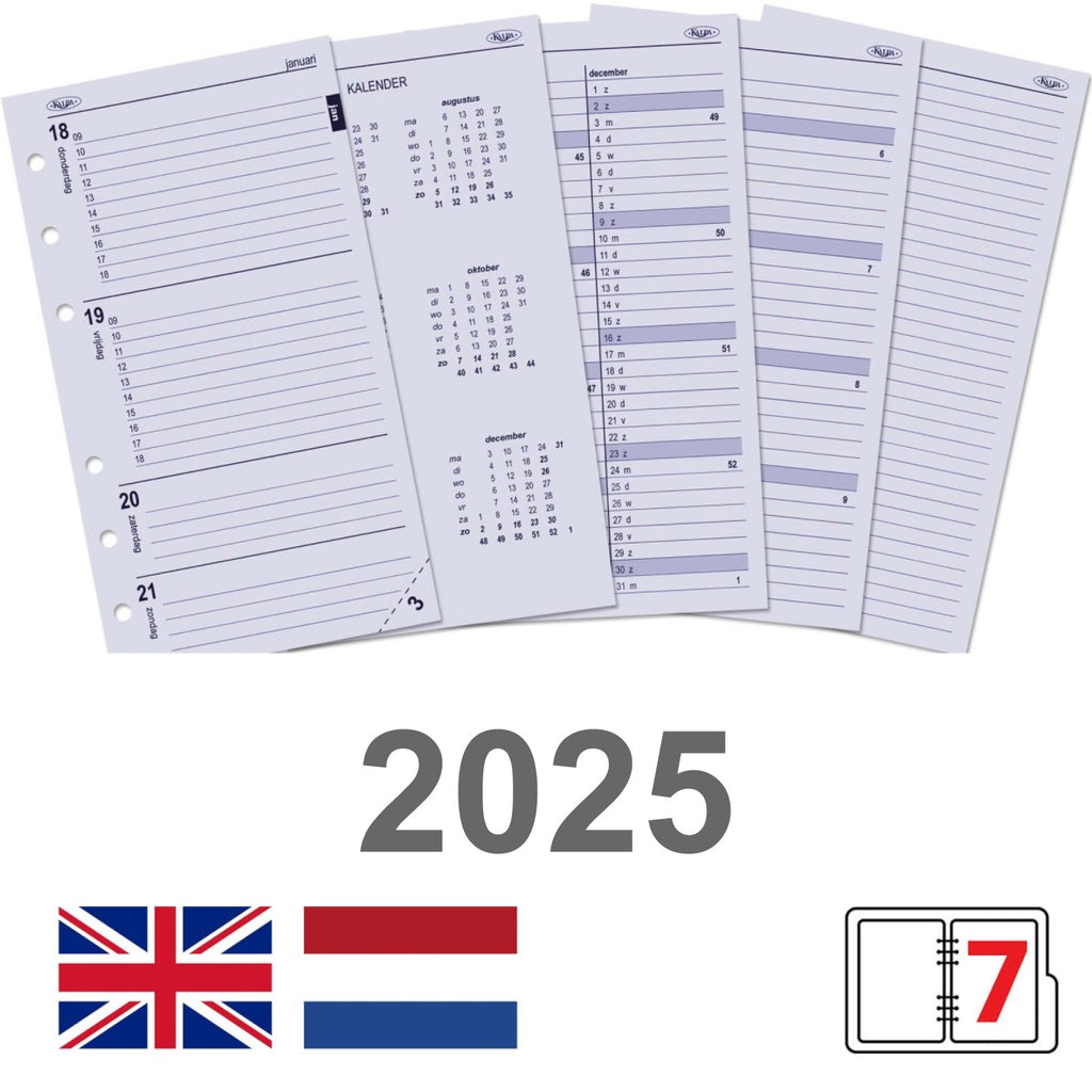 Mini Agenda Organizer Inserts Weekly NL EN 2025