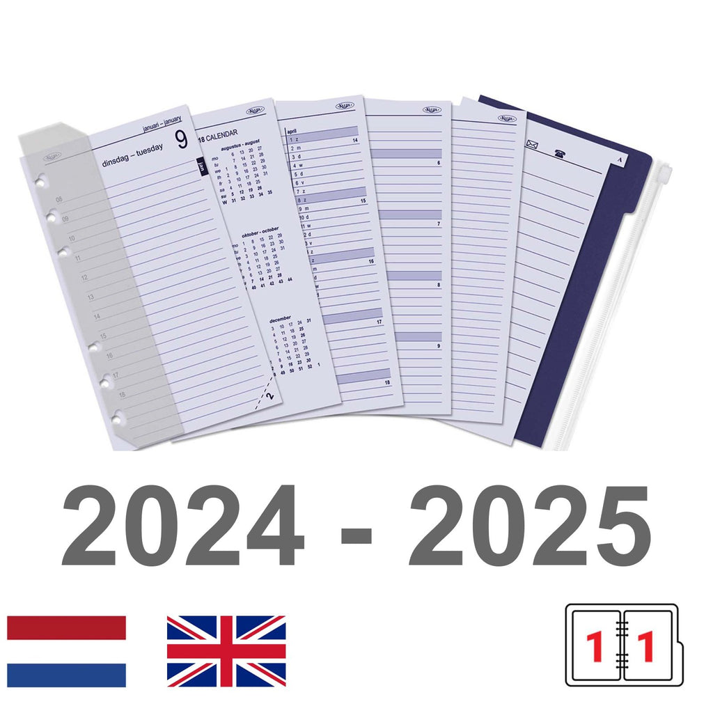 A5 Agenda Organizer Inserts Complete Set NL EN 2024 2025