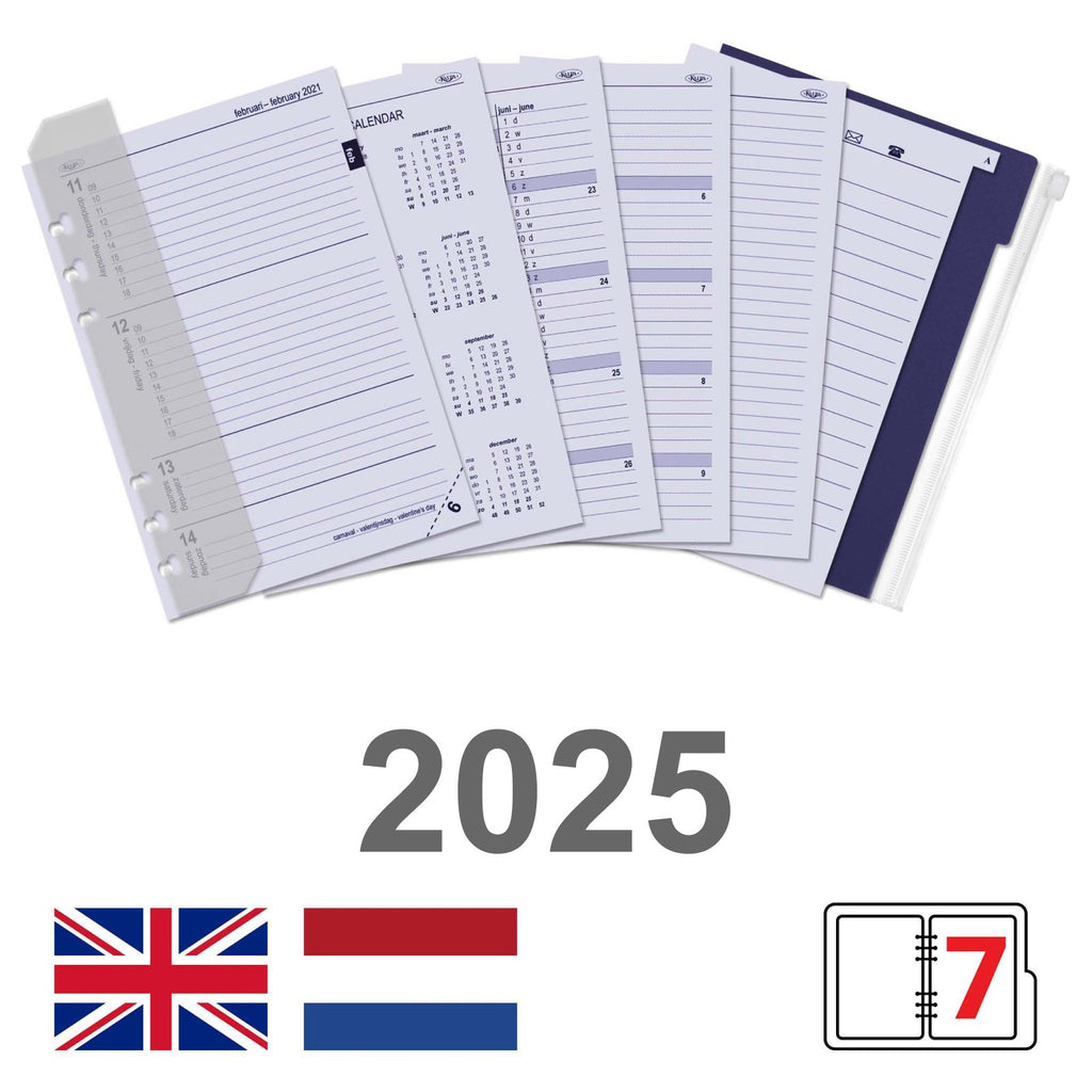 Kalpa A5 Agenda Planner Refills Weekly Complete Set EN NL 2025