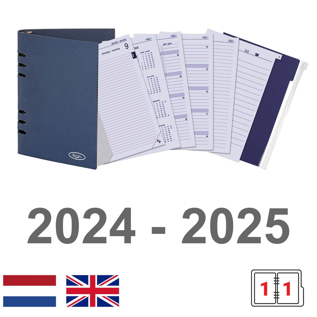 A5 Refill Paper Daily EN NL with Storage Folder 2024  2025