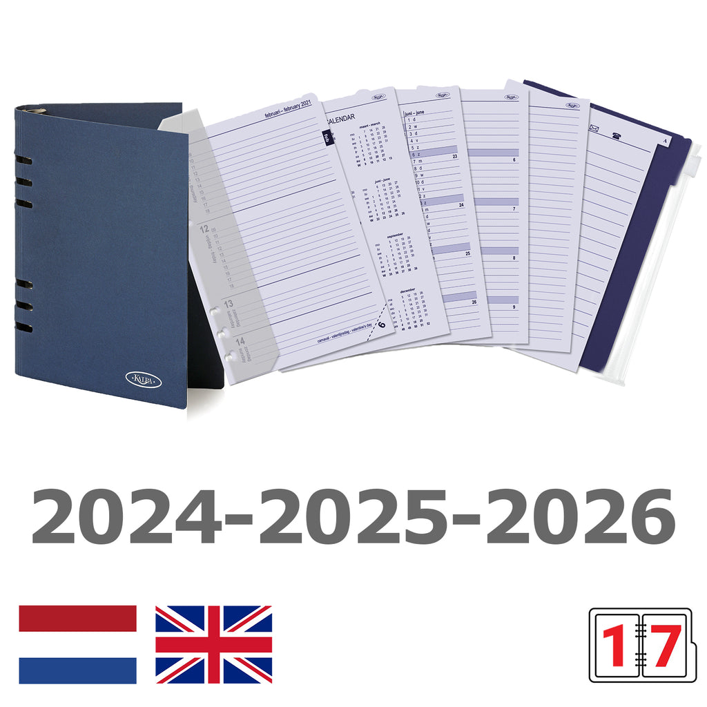A5 Binder Insert Paper Week NL EN Storage Folder 2024 2025 2026