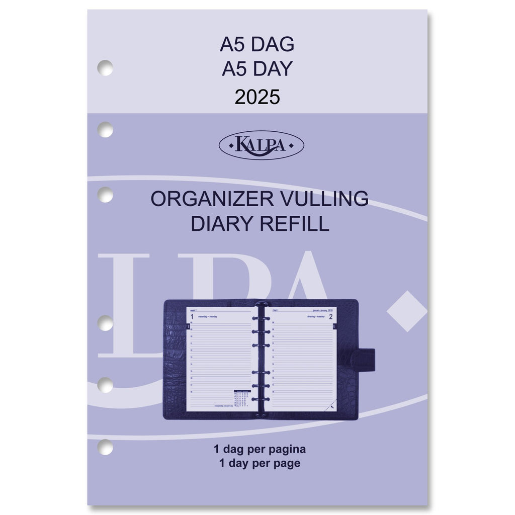 A5 6 Ring Agenda Planner Refills Daily NL EN 2025