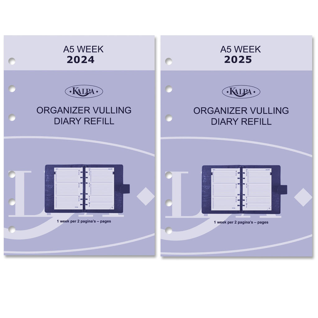 A5 6 Ring Agenda Organizer Refills in Dutch and English 2024 2025
