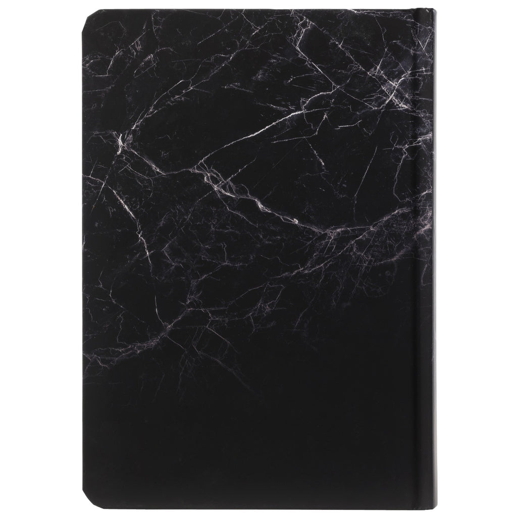 Back View of Black Marble Notebook