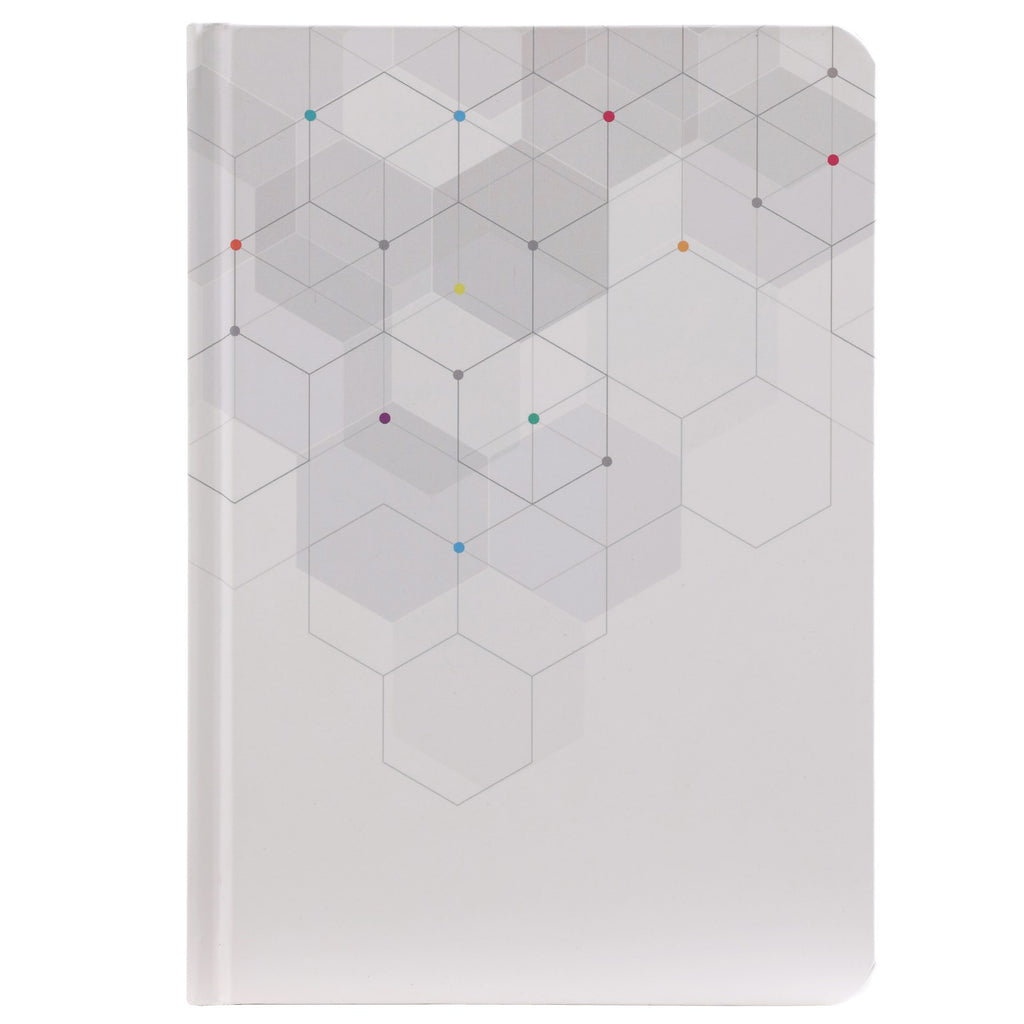 Front View of Blue Dotted Notebook