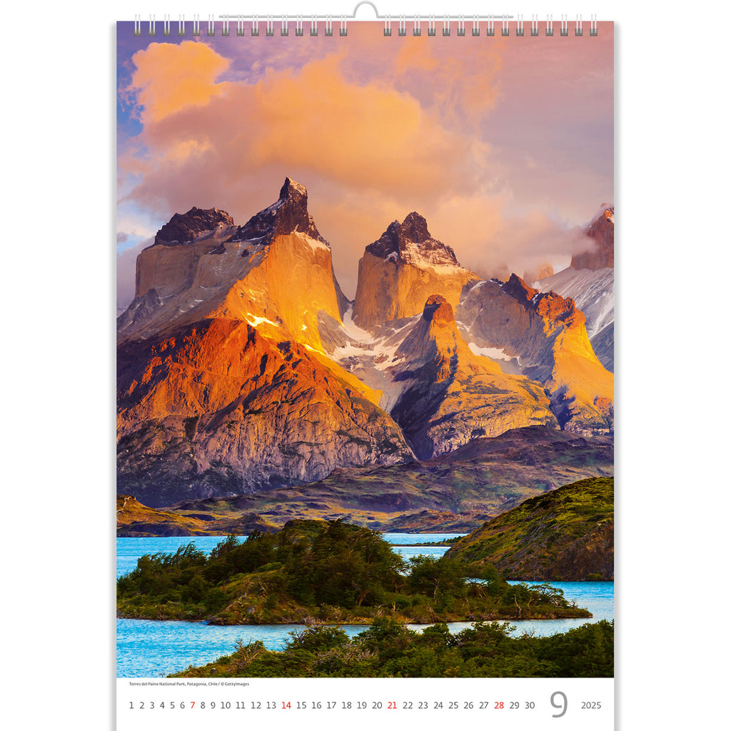 Each month showcases the iconic granite peaks, pristine lakes, and wild beauty of this remarkable national park. Immerse yourself in the natural splendor of Patagonia and let the stunning imagery inspire your love for adventure and exploration in the great outdoors. With lakes and glaciers, the valley landscape is accentuated.