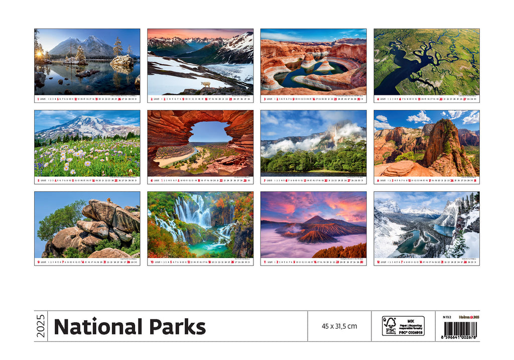 Overview of the National Parks Calendar 2025